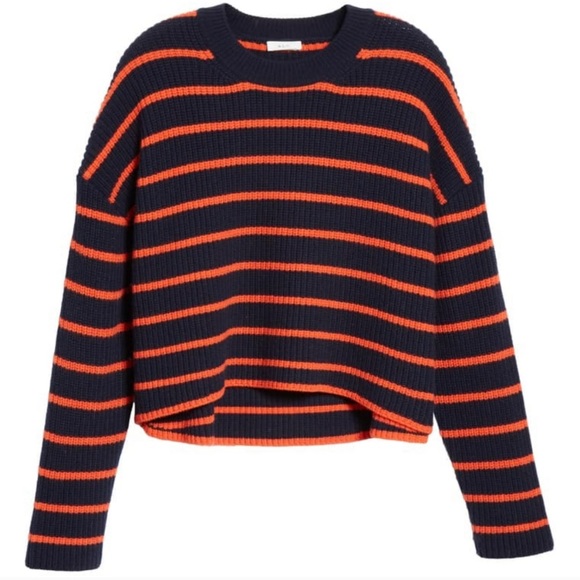 A.L.C. Navy Orange Striped Portland Sweater - Picture 3 of 5